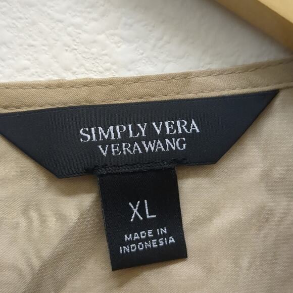 Simply Vera Vera Wang tan tie dye tee shirt with tie front size XL﻿ - Picture 3 of 6